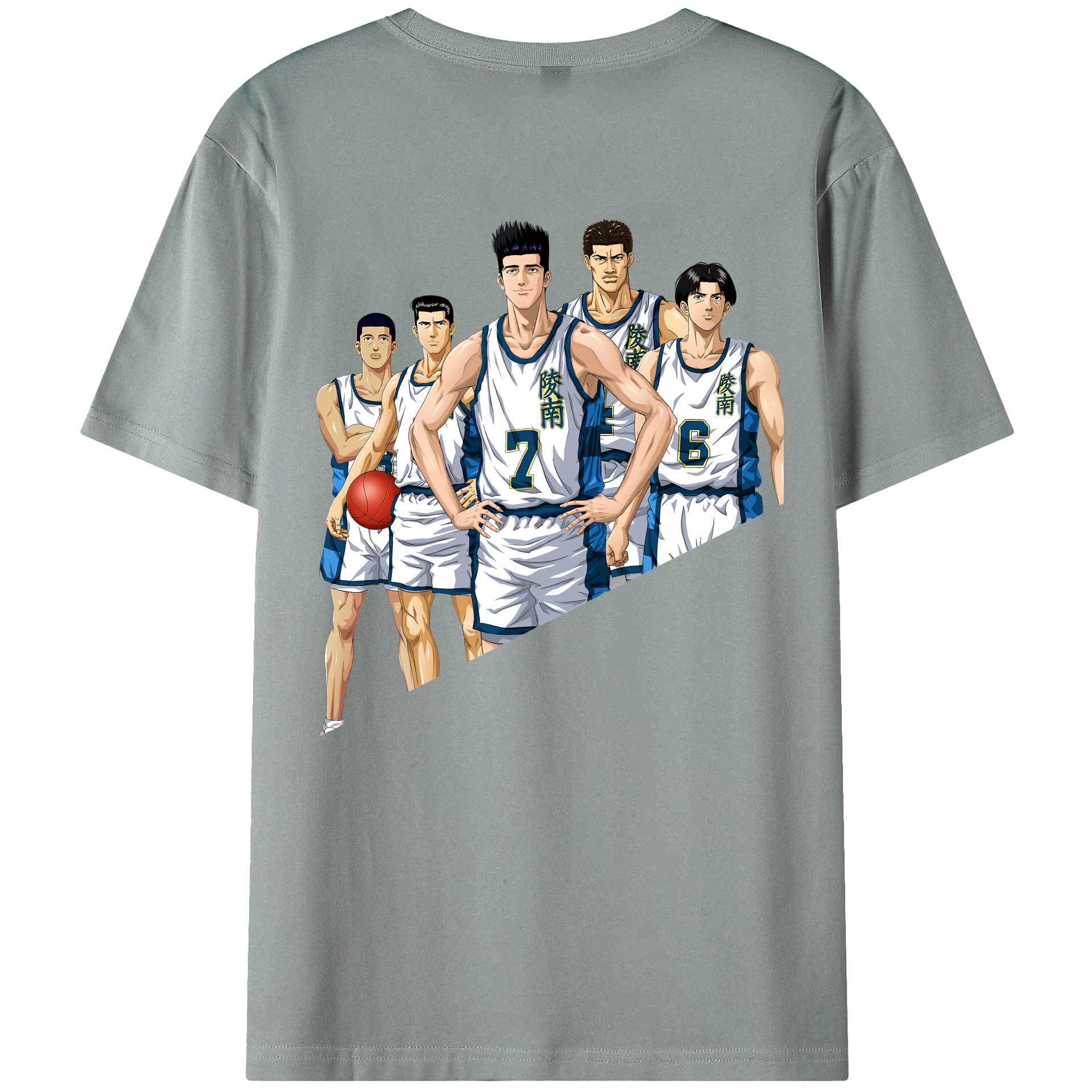 （画像用） SLAM DUNK／スラムダンク 綿100％ メンズ半袖Tシャツ（バックプリント） 通気性